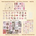 Neon Limited scrapbooking kit with 158 stickers and 50 pearls in pink macaron tones - Neon Limited