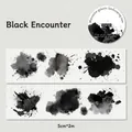 Cinta washi retro de acuarela negra con repetición de 350mm para decorar diarios - Encuentro Negro