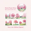 Retro watercolor scenery decorative washi tape in Warm Peach Pink Moon landscape style - Warm Peach Pink Moon