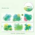 Cinta PET acuarela Mambo Lime con lavados amarillo y verde, cinta decorativa de 5cm de ancho - Mambo Lima