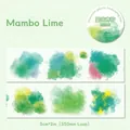 Mambo Lime watercolor PET tape with yellow and green abstract washes, 5cm width decoration - Mambo Lime