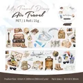 Ruban PET décoratif thème voyage avec motifs aquarelle de valises et avions - Voyage en avion