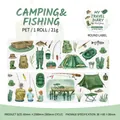 Ruban adhésif PET décoratif sur le thème camping et pêche pour journaux de voyage - Camping & Pêche