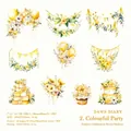 Waterweight PET party celebration stickers featuring golden watercolor festive designs - Color Party