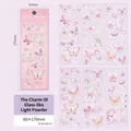 Set van 6 vellen roze en paarse vlinderstickers met goudfolie voor bullet journals - Glazuur Roze