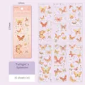 Set van 6 PET-stickers met goudfolie vlinders voor scrapbooking in warme amberkleur - Schemering Oranje