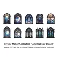 Pegatinas de ventana PET góticas con vidrieras, estrellas y mariposas, set de 10 hojas - Palacio de Estrellas Místico