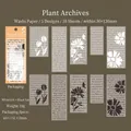 Série Archives de plantes autocollants 3D en mousse pour scrapbooking avec 10 feuilles - Archives Végétales