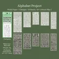 Literarische 3D-Schaumstoff-Aufkleber für Journaling mit Textmotiven, 10-Blatt-Set - Alphabet-Projekt