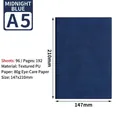 Midnight blue A5 soft PU leather notebook with 96 sheets of eye-protection paper - Midnight Blue / A5