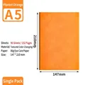 A5 orange soft PU leather notebook with 96 sheets of 80g eye-care paper for business - Orange / A5