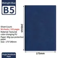 Midnight blue B5 business notebook with soft PU leather cover and eye-care paper - Midnight Blue / B5