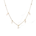 Elegante collana in acciaio inossidabile placcato oro 18K con cinque ciondoli di perle - Oro (24960)