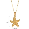Macro shot of gold starfish pendant with textured finish and 1.5cm dimension mark - Gold Textured Starfish (1.5x1.5cm)