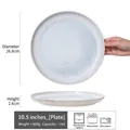 10.5-inch light blue ceramic steak plate with elegant ripple pattern and 26.8cm diameter - Zelan - Blue Large Plate 10.5 Inch (Minor Flaws)
