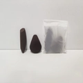 Donkerbruine make-up spons set met schuine en druppelvormen in een mat zakje - Magic Pen En Devil Egg Combinatie / Donkerbruin