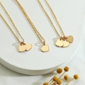 Polished gold stainless steel necklaces with single, double, and triple heart pendants - Triple Heart / Gold
