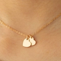 Collier chic avec double pendentif cœur en acier inoxydable doré pour femme - Style Coeur Simple / Doré