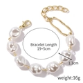 Baroque irregular pearl bracelet with gold chain and 1.3cm pearls, 19+5cm length - S2006-2 Large Irregular Pearl