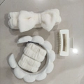 Cream White Headband Wristbands Hair Tie And Square Clip Set