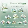 Adesivi decorativi in PET a tema montagna con effetto lucido di conchiglia - Foresta Montana Selvaggia