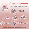 Adesivi PET tema montagna effetto conchiglia per decorazione scrapbooking - Tramonto in Montagna