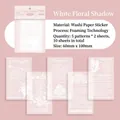 Autocollants floraux 3D texturés, 10 feuilles de papier washi vintage pour scrapbooking - Ombre de Fleurs de Jour