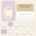 Vintage-Rahmenaufkleber mit lila Schmetterlingen für Scrapbooking Goldfolie 30 Stk - Schmetterlingslied und Blumenschatten