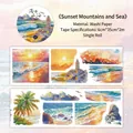 Sunset mountain and sea theme washi tape with watercolor landscape patterns for DIY journals - Sunset Mountain Sea