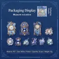Vintage Memory Still PET Aufkleber Set mit blauen Blumen und Uhren 20 Stück Packung - Gedächtnisbewahrung (H6-04-02/03)