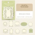 Vintage Elk Of The Forest Island Etiketten-Set mit 30 retro grünen Bordüren-Aufklebern - Elch