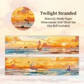 Sunset-themed washi tape with watercolor illustrations of sailboats and dolphins - Dusk Stranding