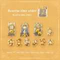 Vintage PET-Sticker-Set mit Muschellicht-Uhren, Rosen und Sanduhr-Elementen - Zeitumkehr (H6-04-02/03)