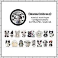 Cute animal washi tape featuring panda and rabbit dolls for DIY journaling and crafts - Warm Hug