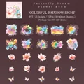 Pegatinas holográficas de PET con mariposas y flores, set de 25 piezas para diarios y arte - 25 Piezas por Paquete / Irisado colorido