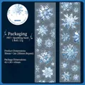 Snowflake theme PET decorative tape with blue watercolor patterns and glitter finish - Quiet Winter Mood