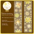 Golden snowflake PET decorative tape with sparkling sand finish for DIY scrapbooking - Winter Sunlight