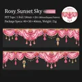 Pink sunset PET decorative tape with shell light floral curtains for DIY scrapbooking - Sunset Glow