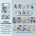 Vintage denim patchwork knutselpapier Makino Monsoon serie met 20 vellen voor journaling - Denim patchwork