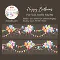 Ruban PET décoratif à effet nacré avec des motifs de ballons festifs colorés - Ballon Heureux