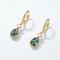 Pendientes de plata S925 con ágata musgosa, detalles de ópalo y acabado en oro - Plata 925 / Estilo Ágata de Musgo Dorado