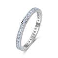 S925 Sterling Silber Eternity Ring mit 1,5mm Moissanit Steinen in voller Pavee Fassung - US6# / Full Eternity Channel Set Band (RG025373)