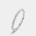 Vintage S925 Sterling Silber Eternity Ring mit Moissanit und feinem Millgrain-Detail - US6# / Kranz Vintage Ring (RG025372)