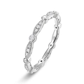 S925 Sterling Silber Ring mit Marquise-Schliff Zirkonia und elegantem Milgrain-Rand - US6# / Millgrain Geometrischer Retro Eternity Stil (RG025372)