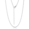 Cadena de Singapur en plata 925 trenzada con cierre de mosquetón y extensión ajustable - Plata 925 / 45cm / Oro Blanco