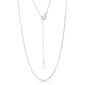 Collier chaîne croisée minimaliste en argent sterling S925 avec fermoir à ressort et étiquette - 49cm / Or Blanc