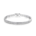 Bracelet tennis étincelant en argent sterling S925 avec maillons marquise pavés - Style Pave Feuille en V (Argent Sterling S925) / Argent 925 / Argenté