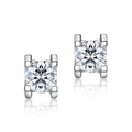 Elegant S925 sterling silver moissanite stud earrings with classic four-prong setting - With GRA Certificate / White Gold (5mm Round Main Stone)