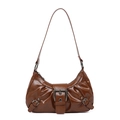 Retro bruine hobo-tas van kunstleer met glanzende finish en metalen gesp - Bruin