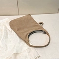 Bruine suède draagtas met grote capaciteit en Fashion & Bags print voor dames - Khaki